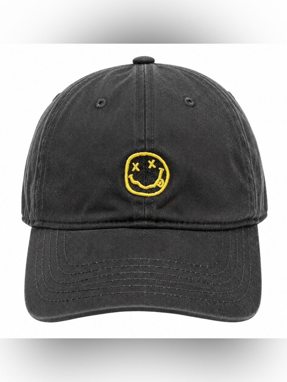 NIRVANA Black Hat with Yellow Smile Logo 2018